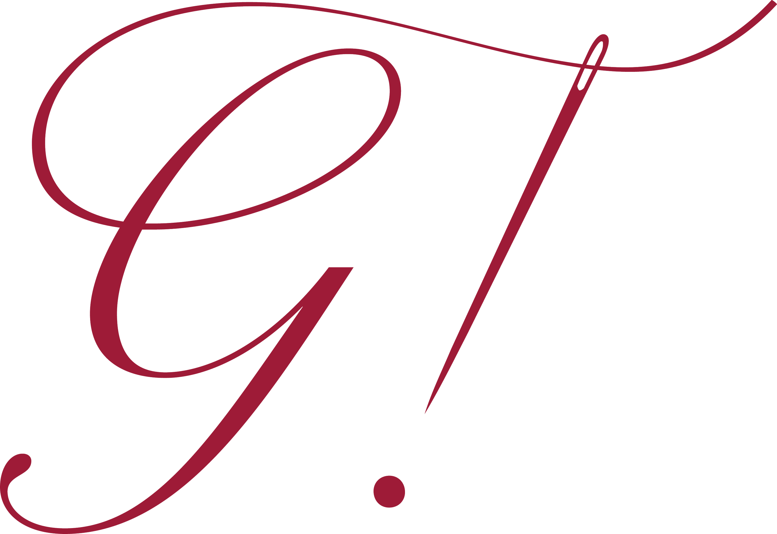 Elegant burgundy-colored calligraphic letter 'G' on a transparent background.