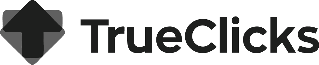 TrueClicks logo in black.