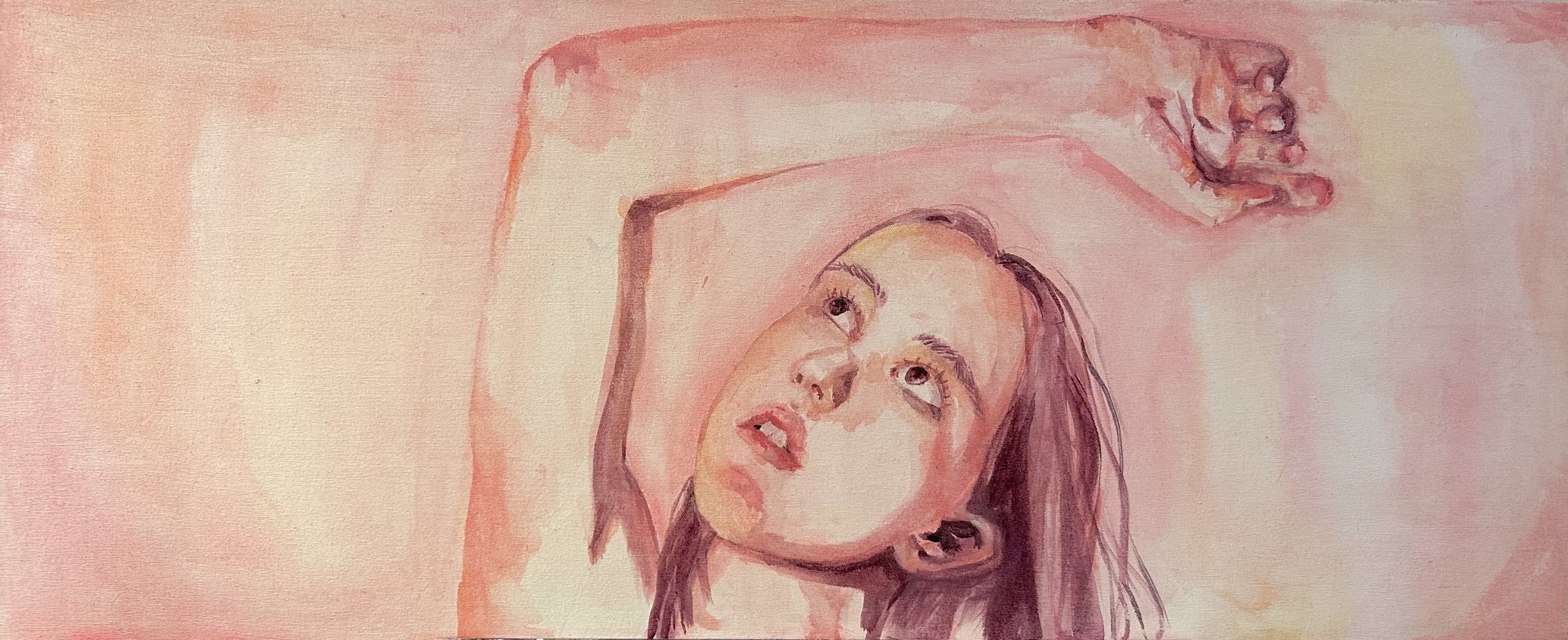 'Reflection', Acrylic on canvas.
120cm x 50cm
(2025) 
A moment of stillness in my mind.