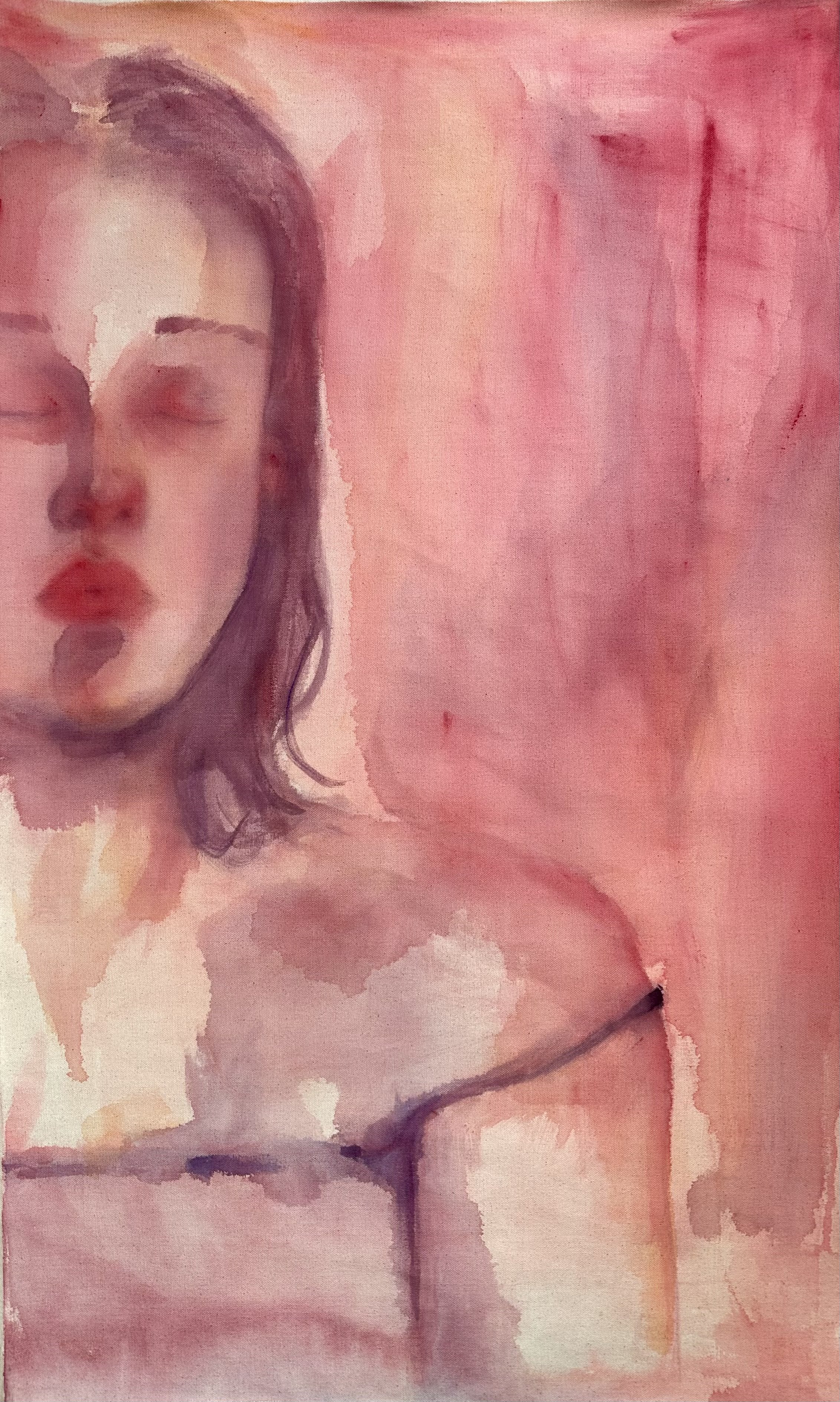 'Expenditure' Oil on canvas 
1m x 600mm
(2026)
An examination of burnout.