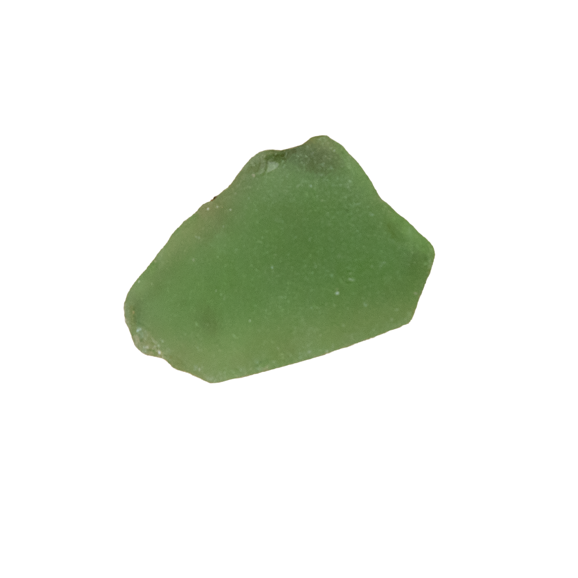 Close-up of a green sea glass