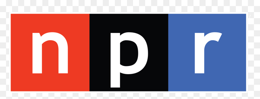 NPR logo with red, black, and blue background behind the white lowercase letters 'n', 'p', and 'r'.
