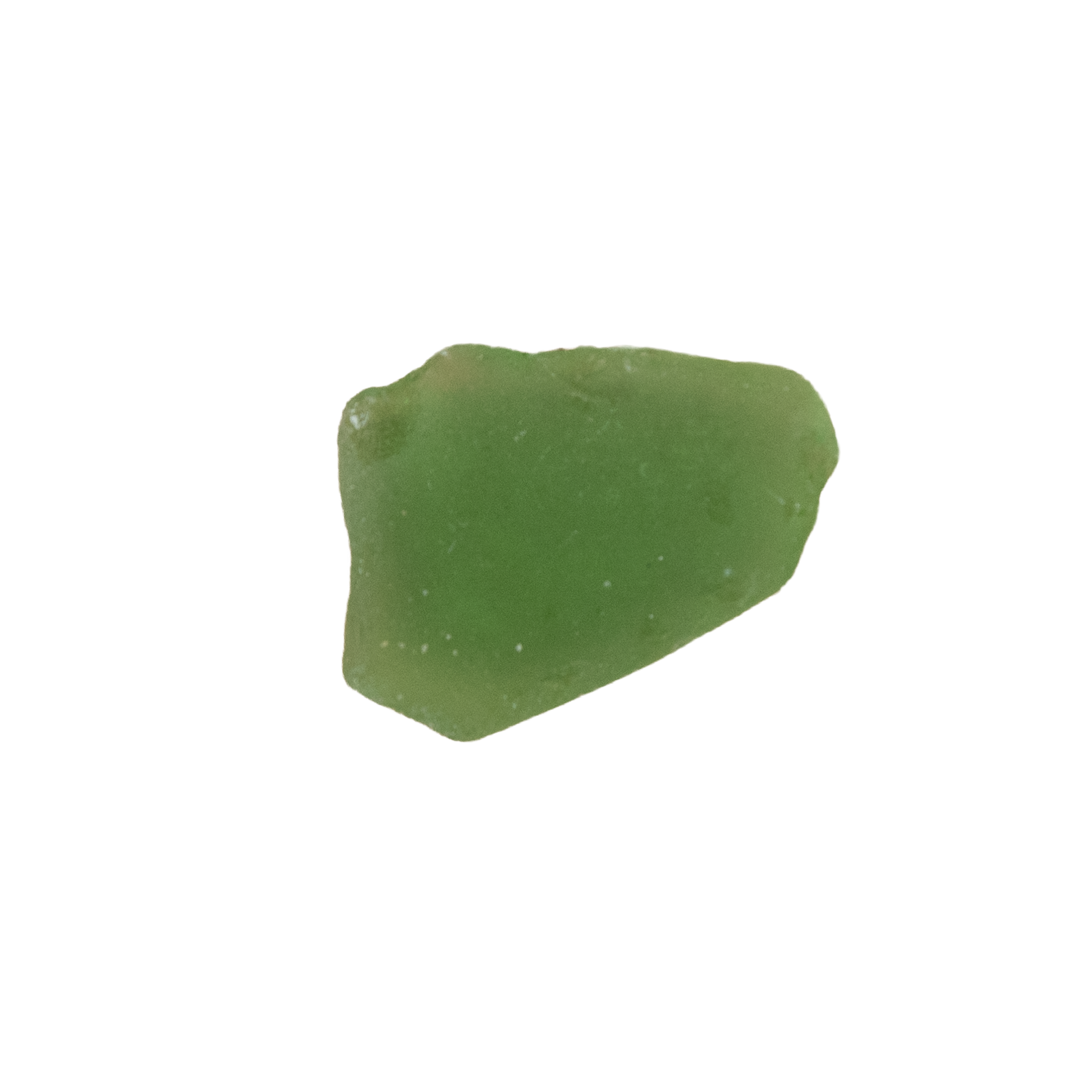 Close-up of a green stone or mineral with a smooth surface.
