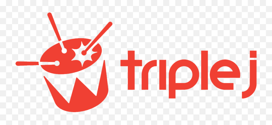 Red logo with a stylized star, game controller, and the word 'triplej'