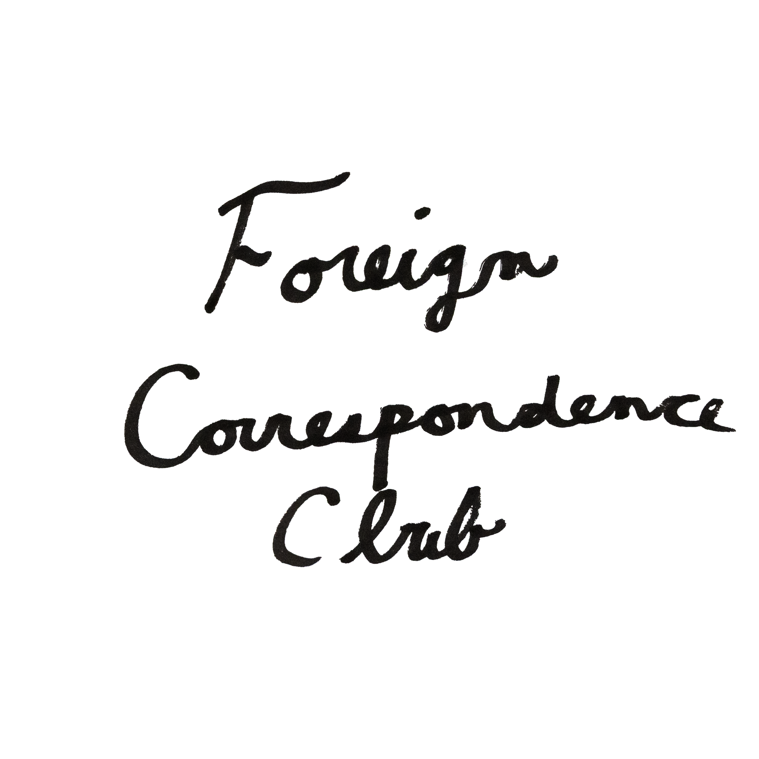 Handwritten text saying "foreign correspondence club".