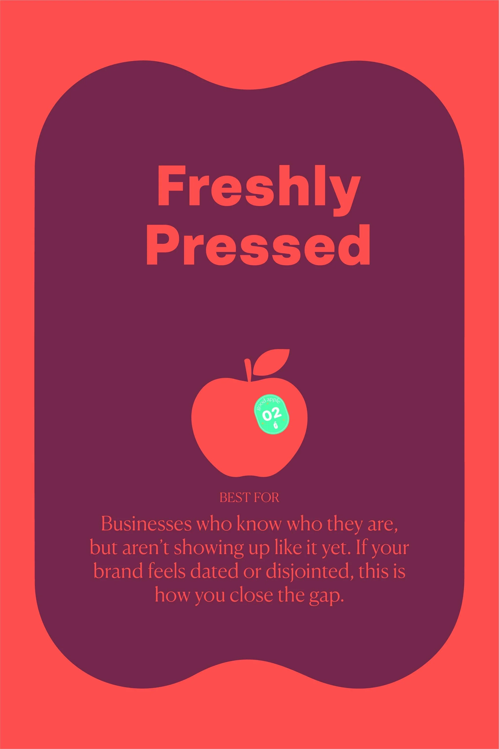 The Freshly Pressed package best for businesses who know who they are, but aren't showing up like it yet.