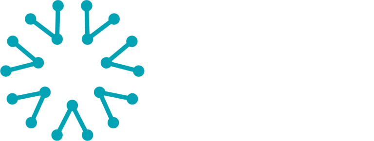 Logo with a stylized blue coronavirus icon and the text "ATRIAS".
