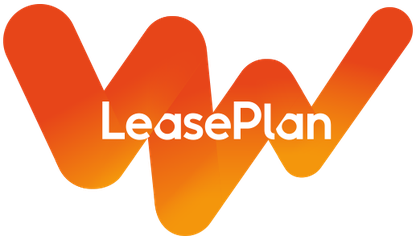LeasePlan logo with orange and yellow gradient design and white text