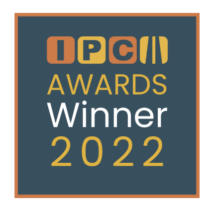 IPCI Awards Winner 2022 badge with colorful text on a dark background