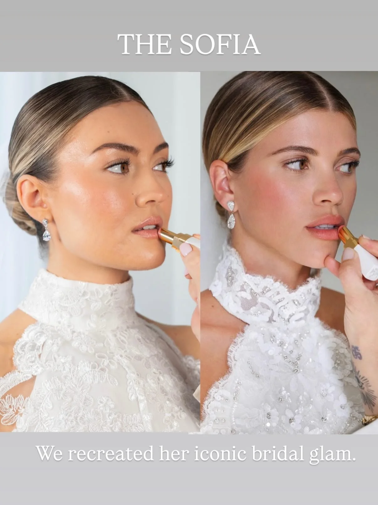 THE SOFIA. 
.
This look, created by @patidubroff for @sofiagrainge has been shown as inspiration for so many brides to be! It was only right that we recreate our version of this beauuuuutiful bridal glam. 
.
Photo: @mkmediaandmarketing 
Hair: @annain