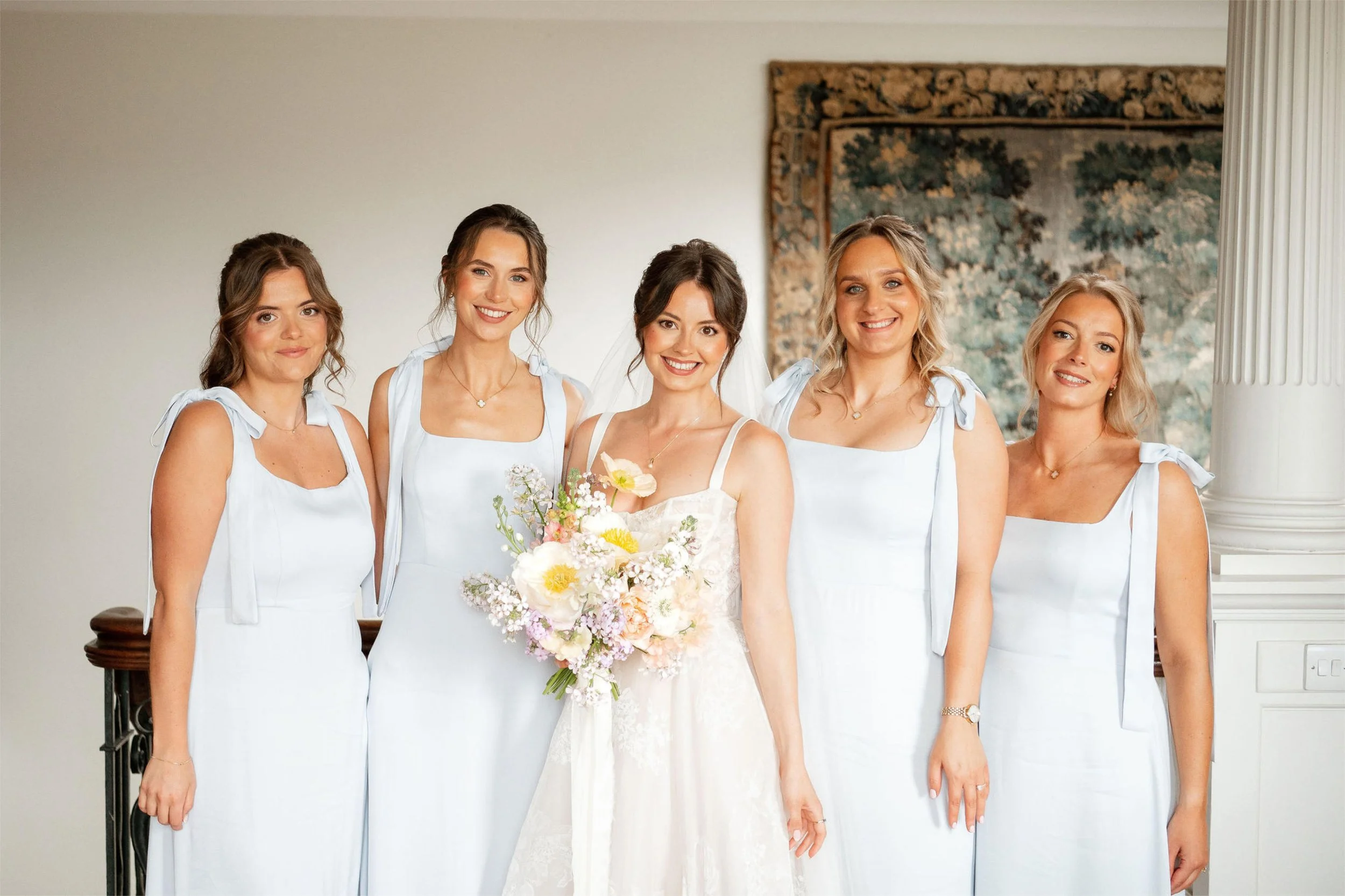 Wedding makeup on a full bridal party