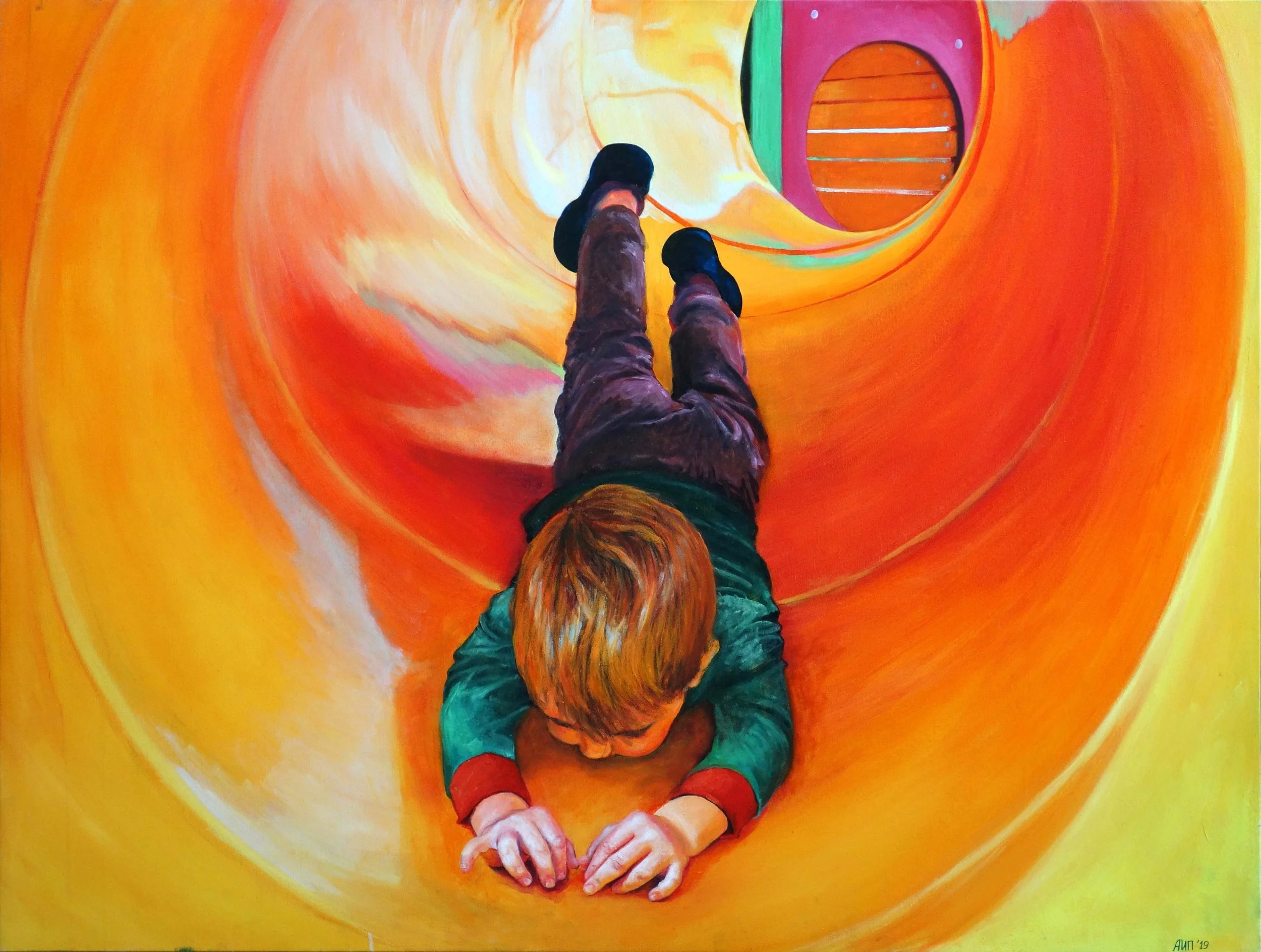 Sliding
2019, oil on canvas, 100x130cm