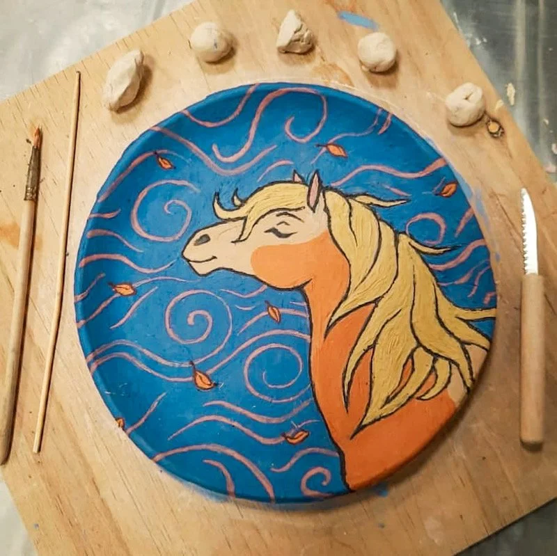 beautiful clay plate with your own hands