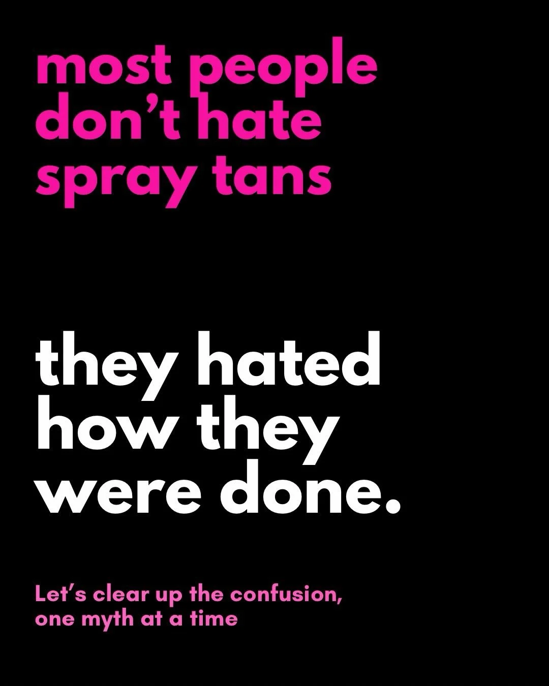 Most people don&rsquo;t hate spray tans&hellip; they hate how they were done. 😏

✨ Myth #1: All spray tans fade evenly.
Truth: Bad prep = patchy fade. Every time.

✨ Myth #2: Darker always looks better.
Truth: Depth comes from technique, not blastin