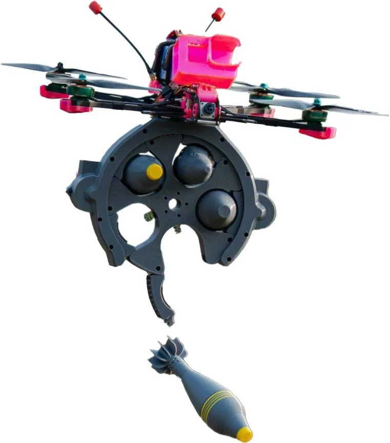 FPV racing drone dedicated rotary five-shot throwing device