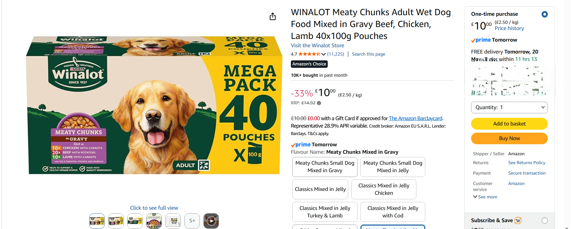 Winalot dog food Amazon best seller