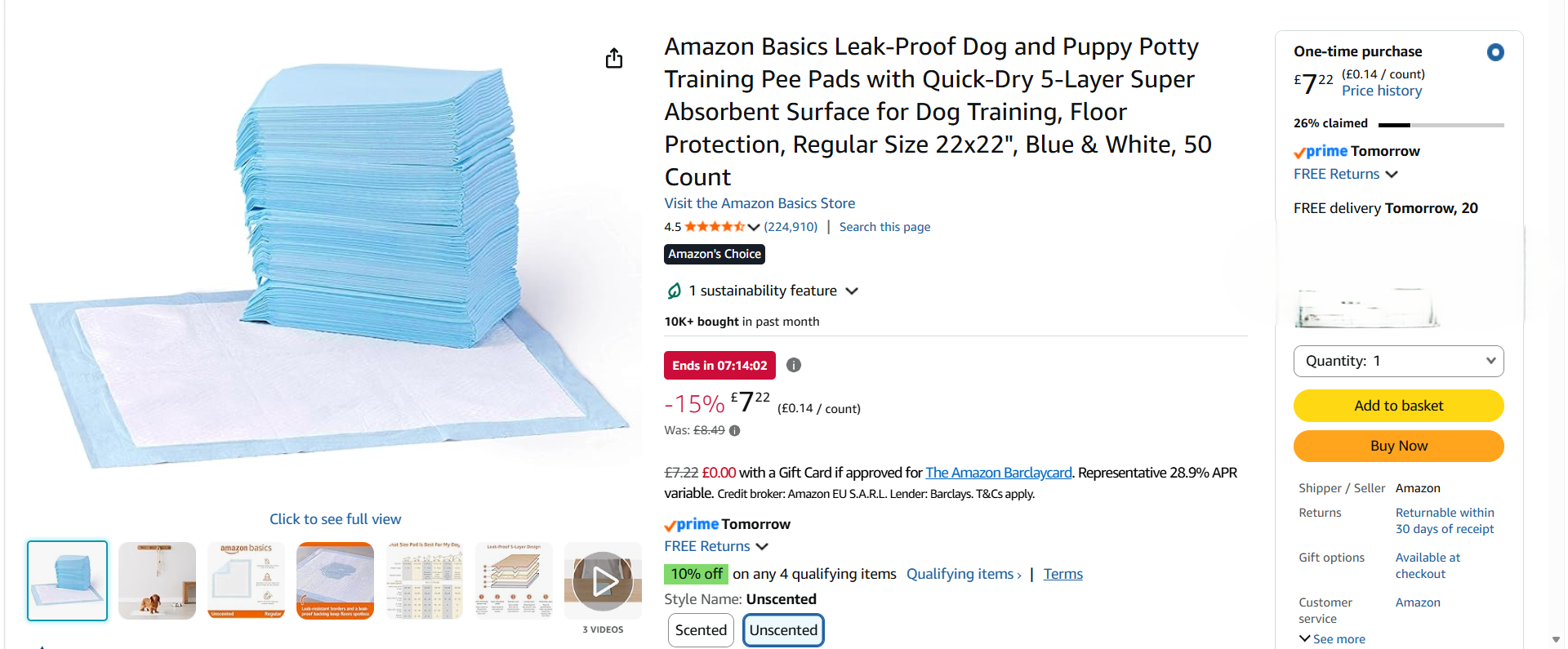 Amazon Basics Dog Puppy Training Pads Best-Seller