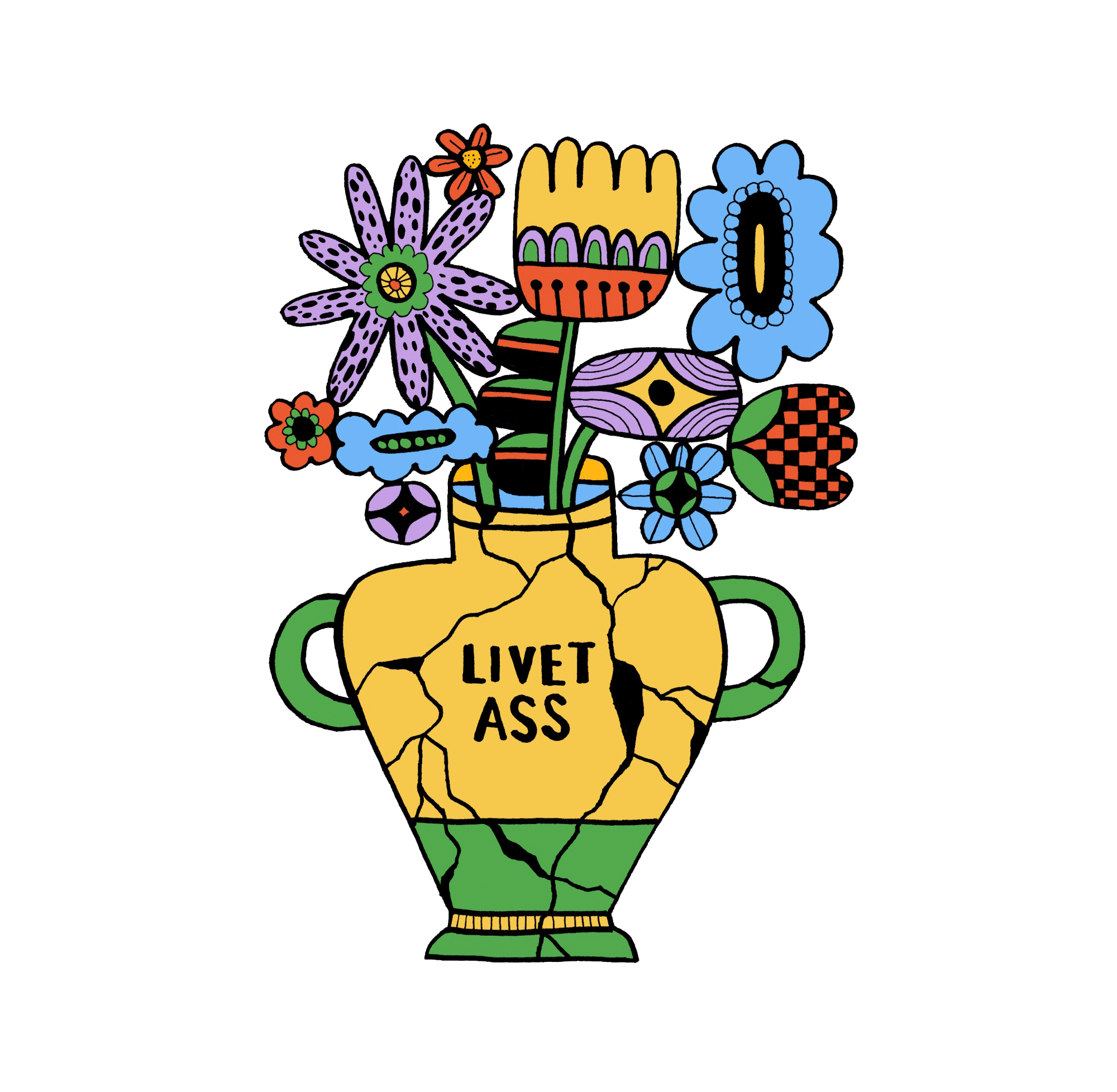 Knust vase postkort