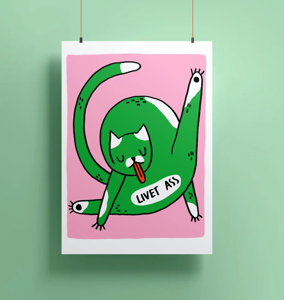 Livet Ass Katt Grønn