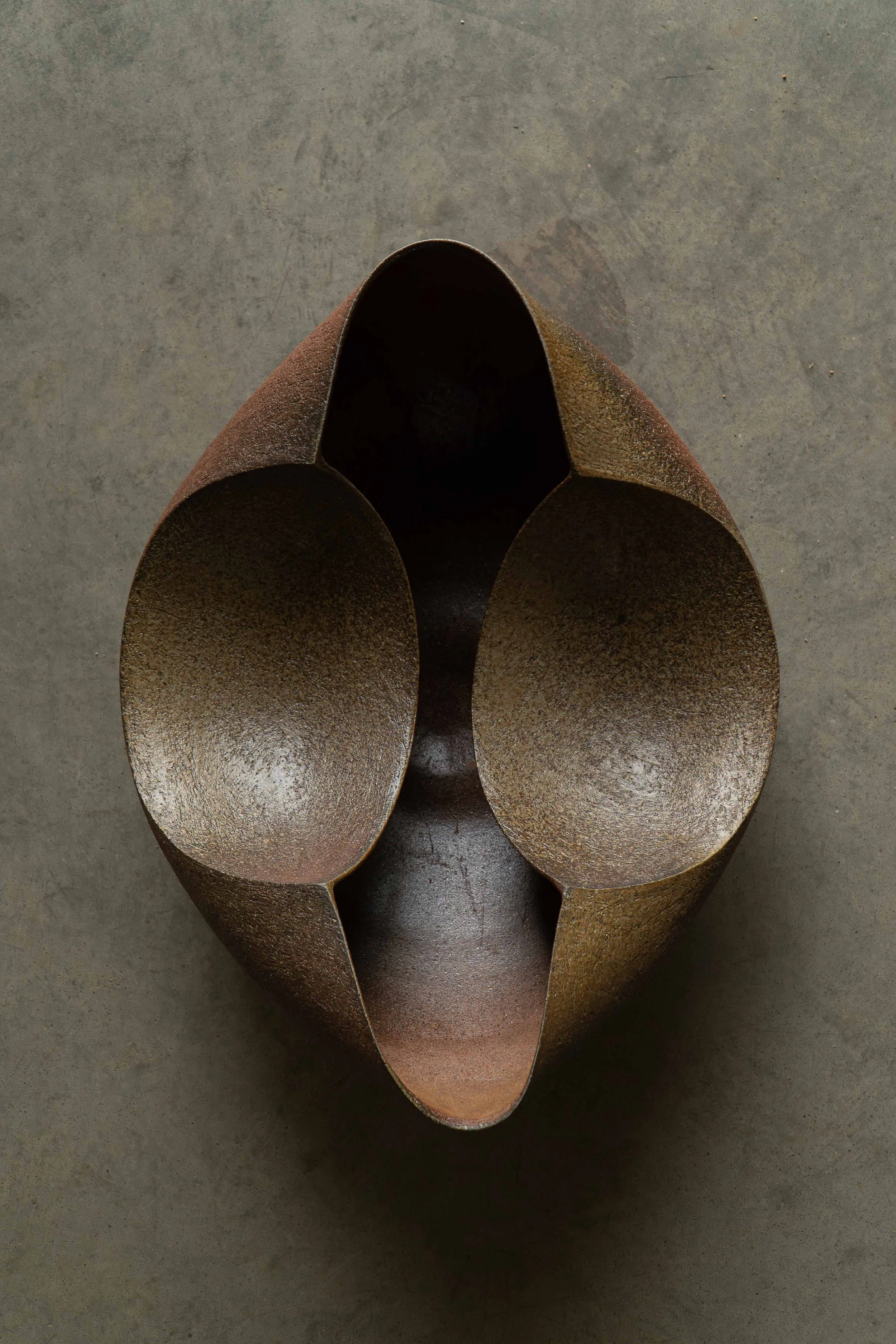 LARGE WOOD-FIRED STONEWARE BOWL