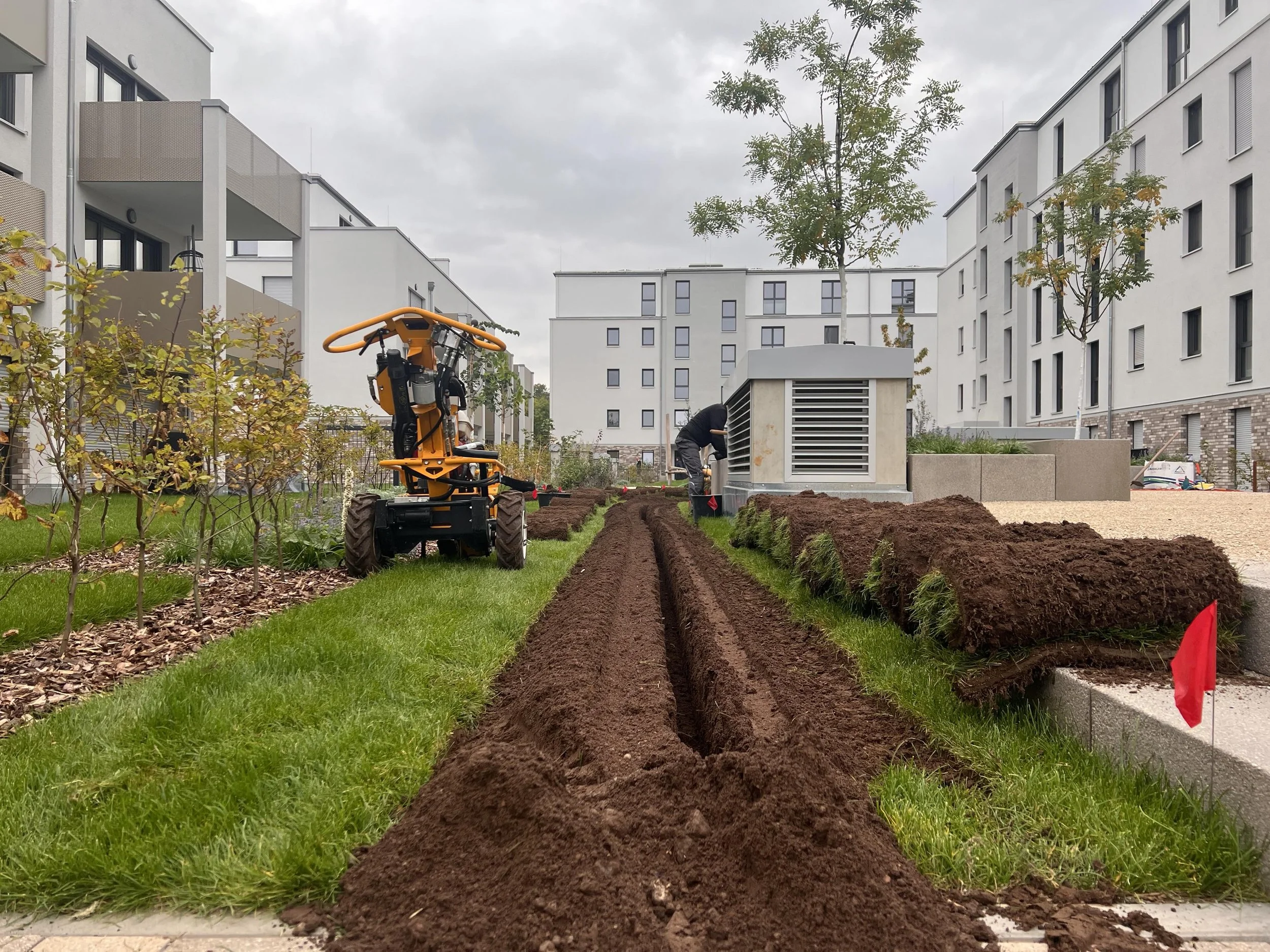 Verlegung der Bewässerungsanlage