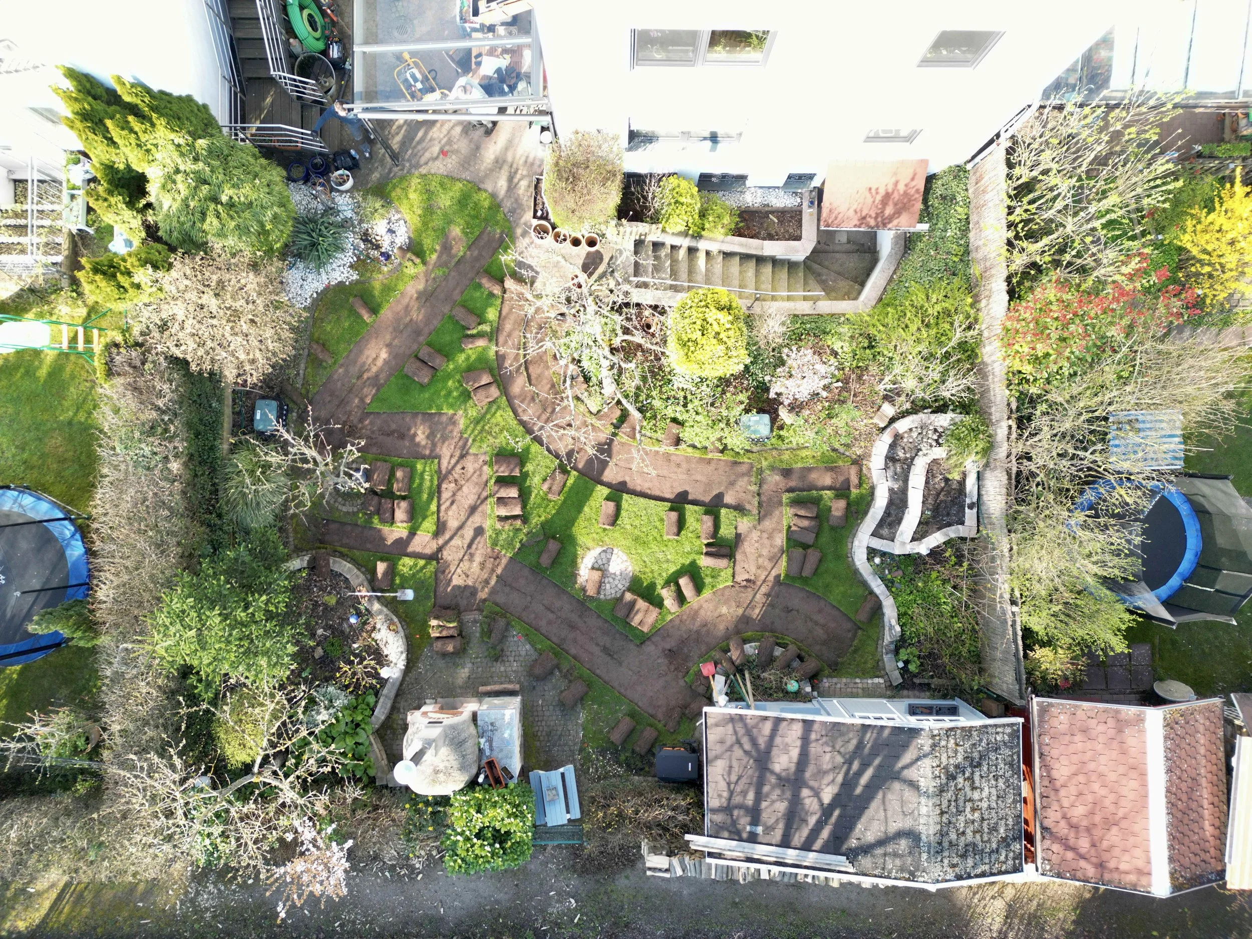 Drohnenaufnahme – während der Verlegearbeiten