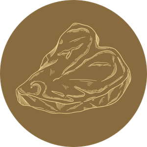 Dit is een grote, effen, ronde, bruine cirkel.