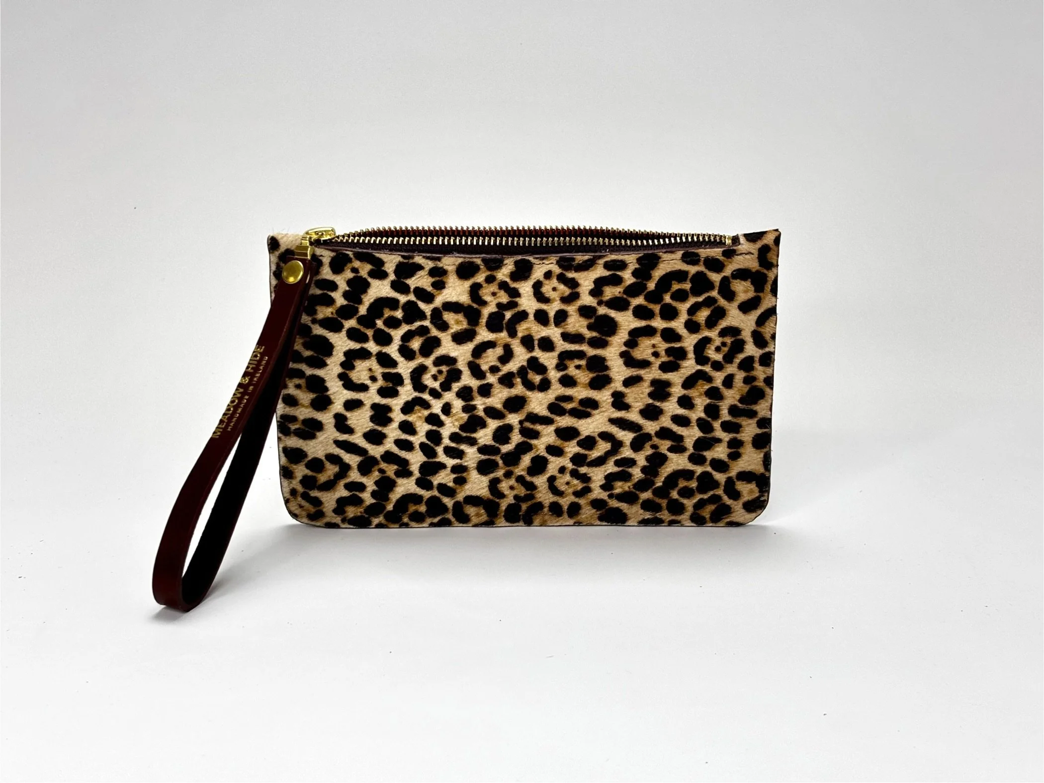 Hair-on Leopard print clutch