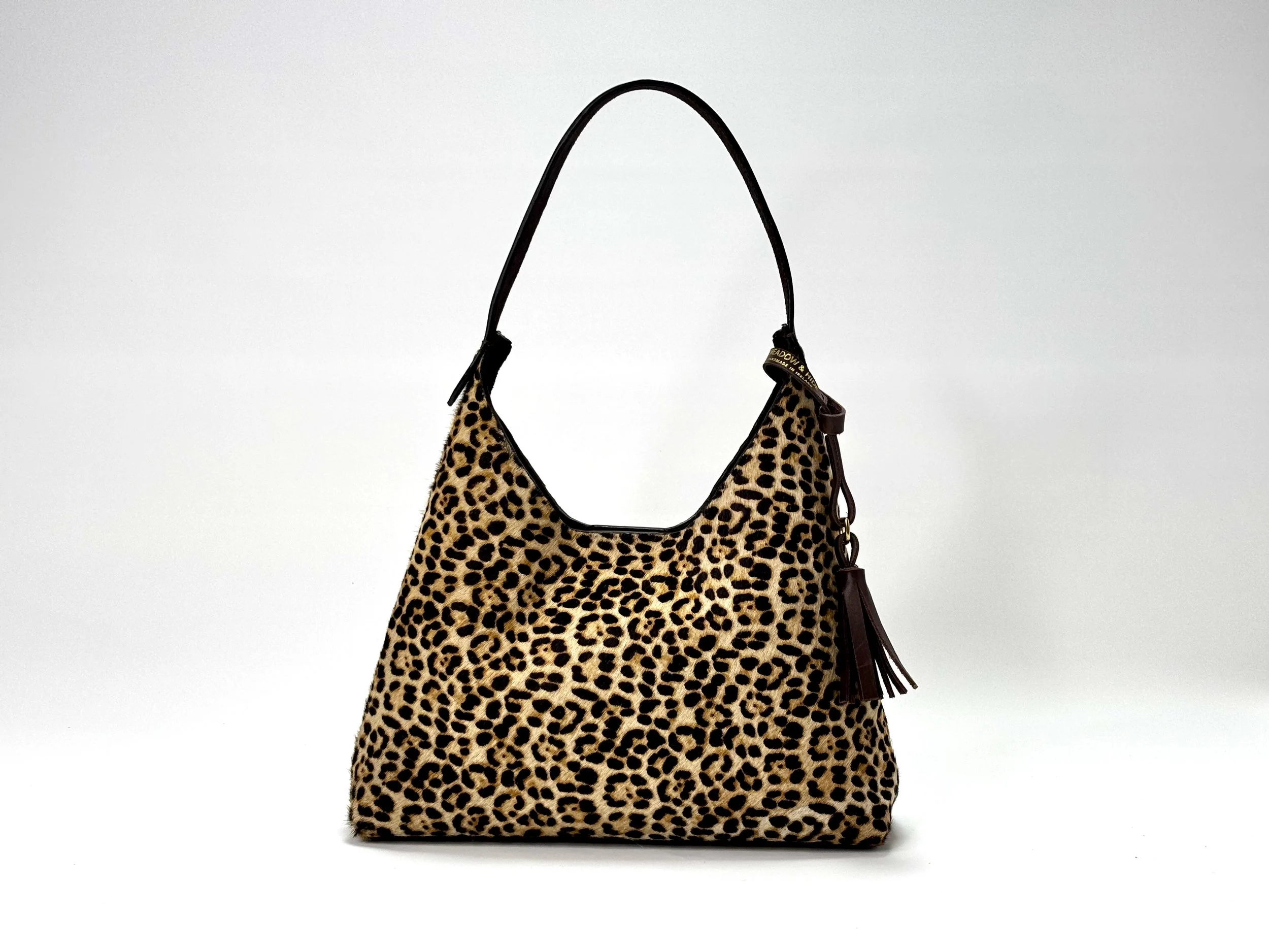 Hair-on leopard print hobo-style