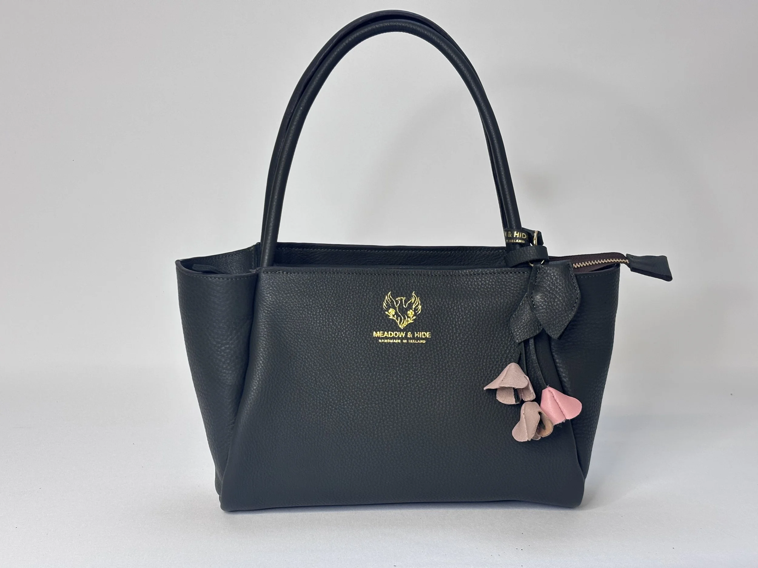 Deep-Olive Top Handle Basket Tote Bag
