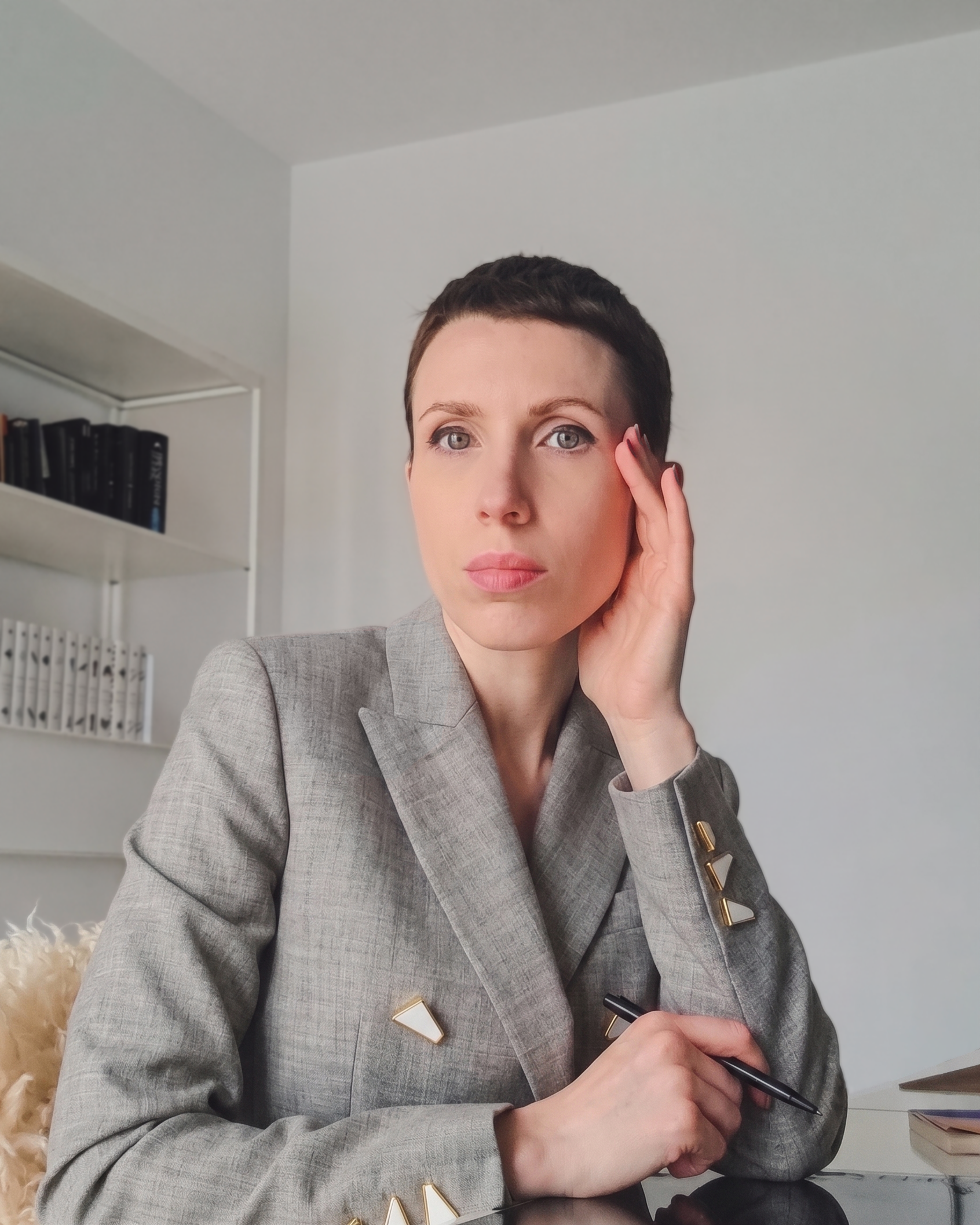 Portrait of Italian Visual Designer and Illustrator Claudia Bettinardi in her studio
