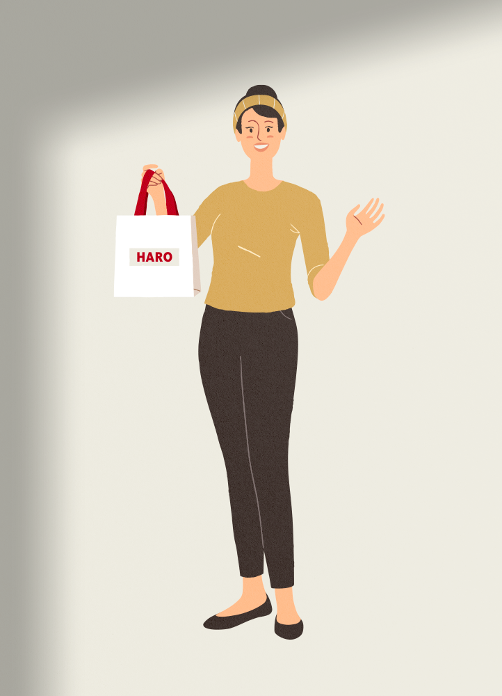 Vector minimal character, woman, ideal for chatbot.