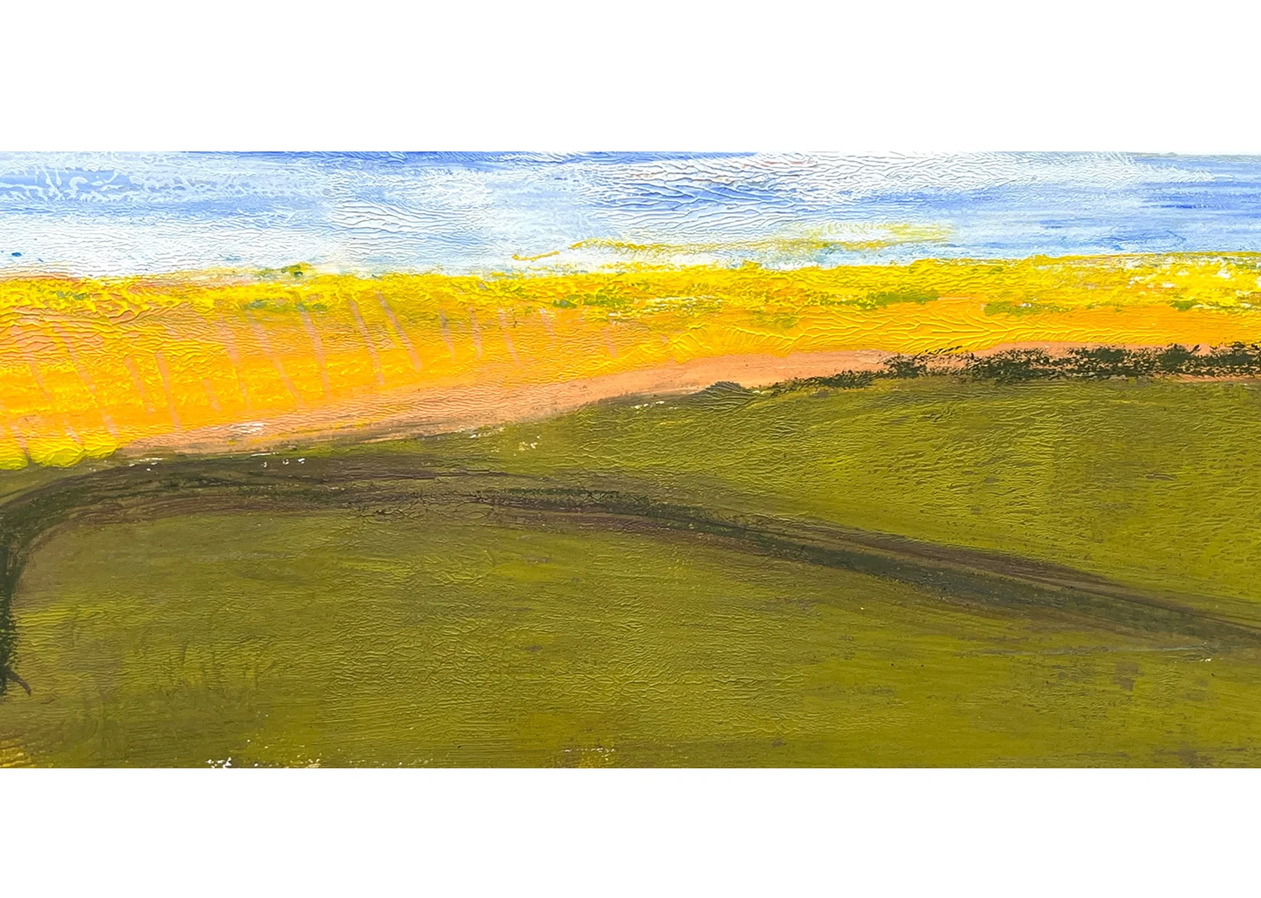 'South Downs I' monoprint, framed 30 x 25 cms