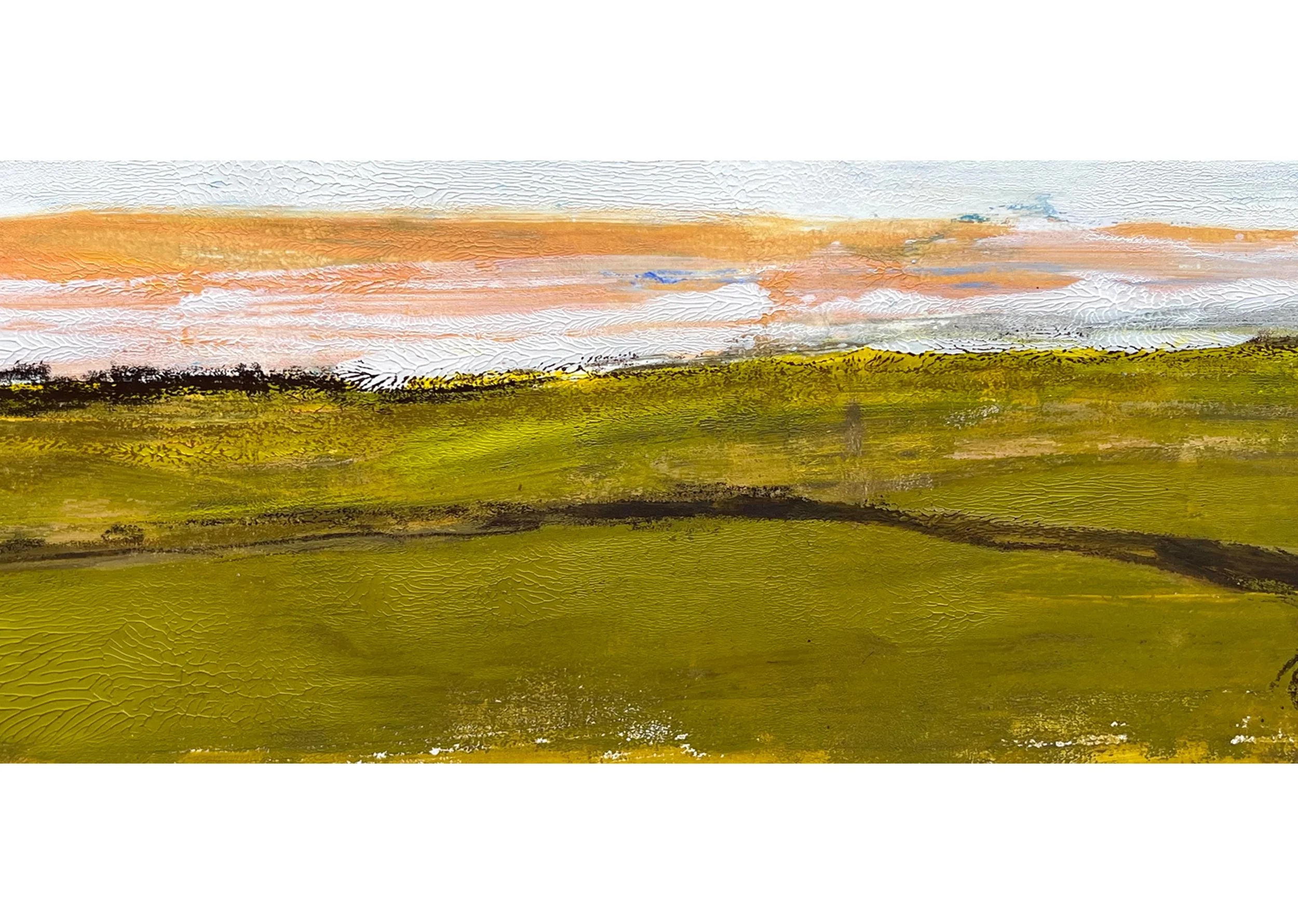 'South Downs II'monoprint, framed 30 x 25 cms
