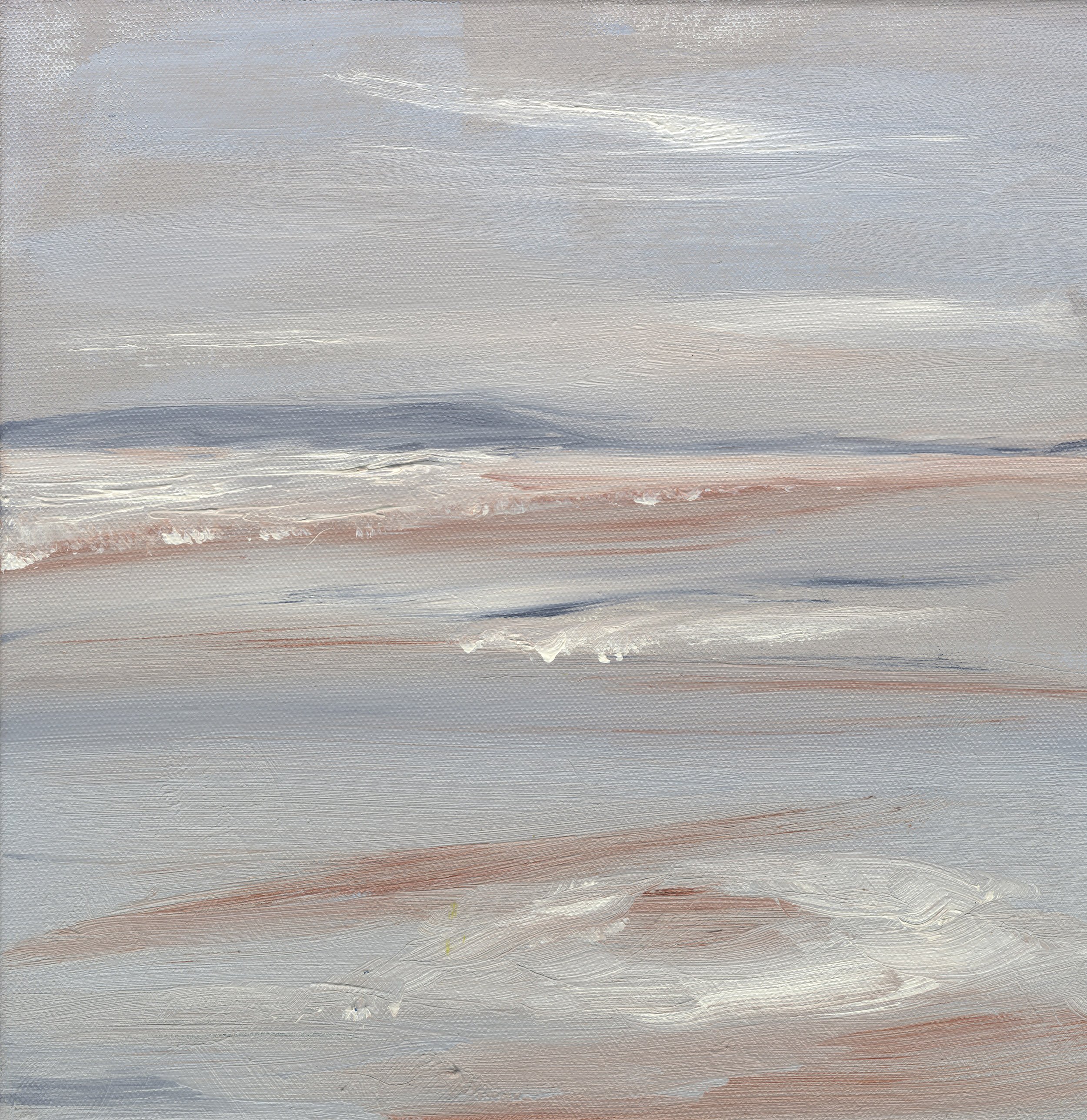 Castle beach, oil on canvas, framed, 30 x 30 cm