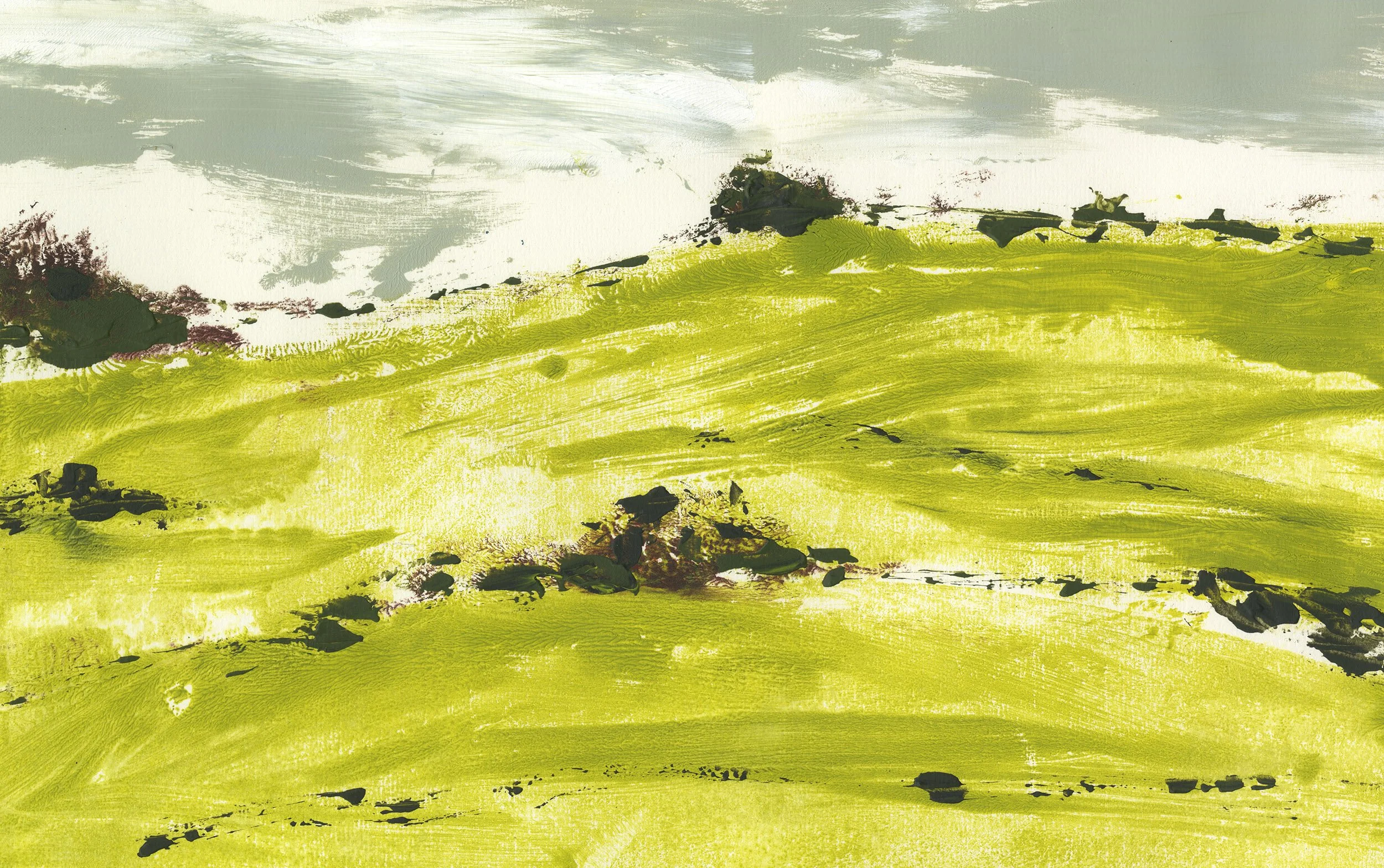 Downland I, monoprint, framed, 50 x 40 cm