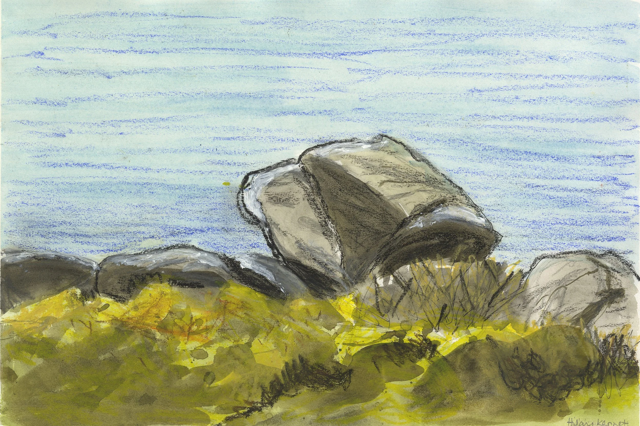 North Cornwall II, mixed media, mounted and framed, 55 x 45 cm