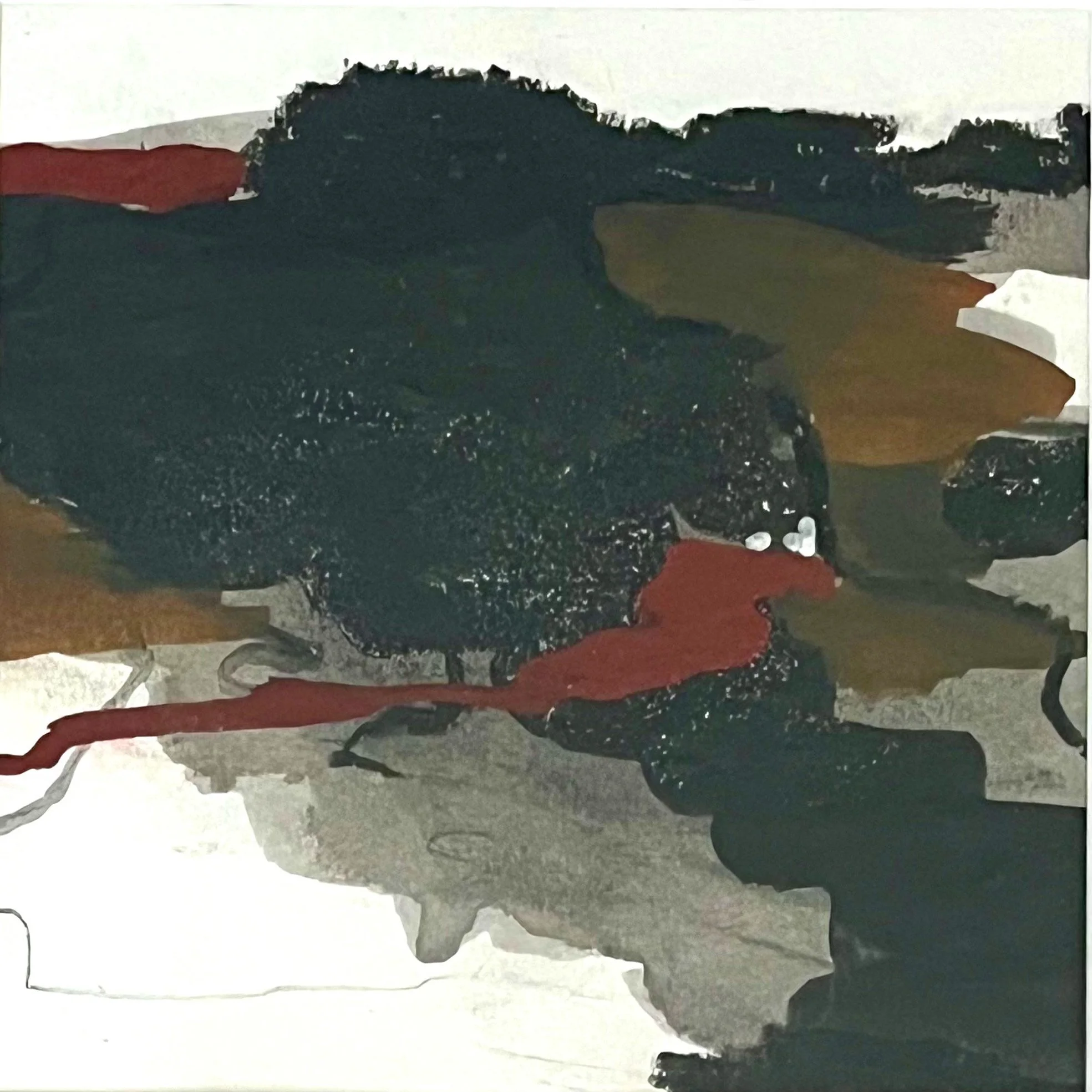 Autumn landscape, mixed media, 20 x 20cms