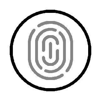 A close-up of a fingerprint in black and gray colors.