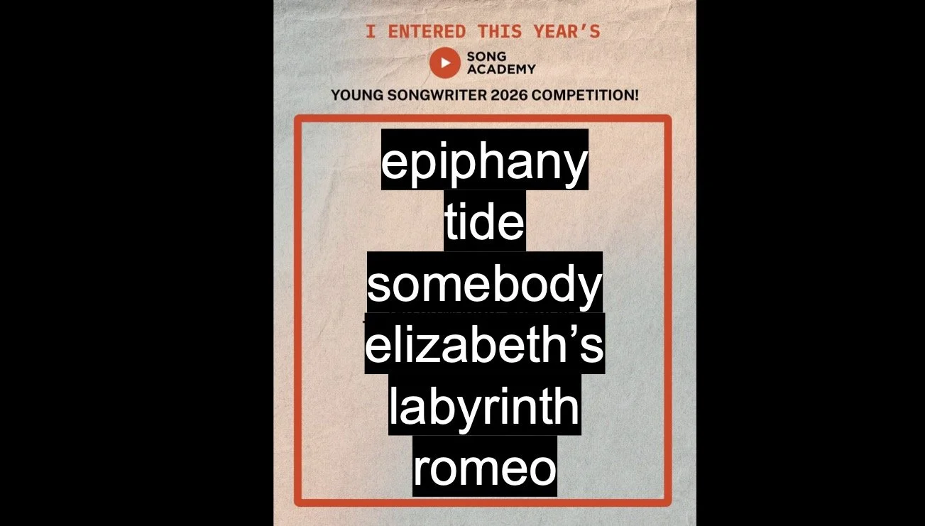 Song Academy’s Young Songwriter competition #SAYS26: 5 songs submitted - March 2026