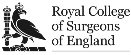 Royal College of Surgeons of England logo with a crest featuring a bird and a sword.