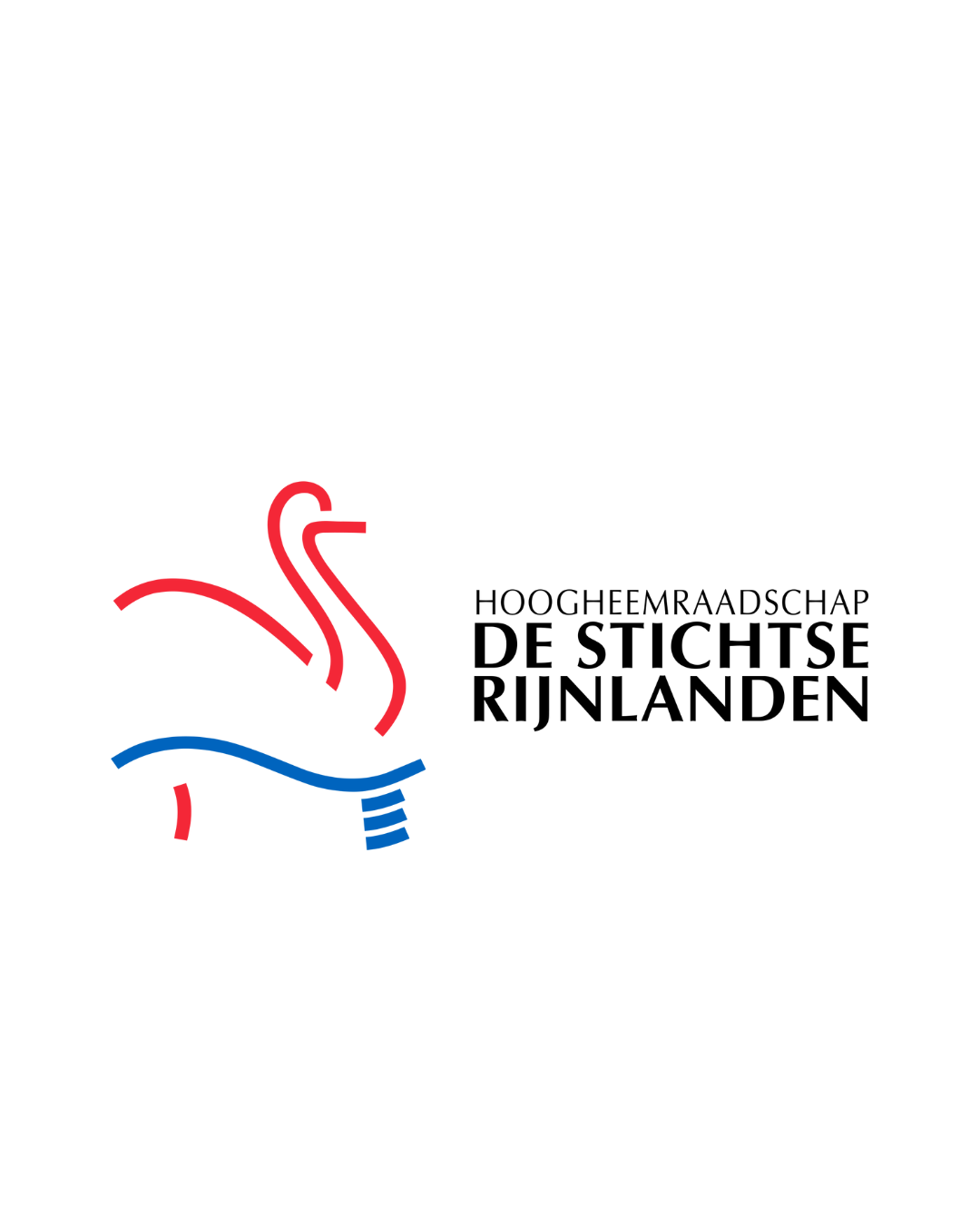 Logo met een schematische tekening van een zwanen en water en de tekst 'Hoogheemraadschap De Stichtse Rijnlanden'.