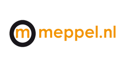 Logo van meppel.nl met een zwart rondje en oranje tekst