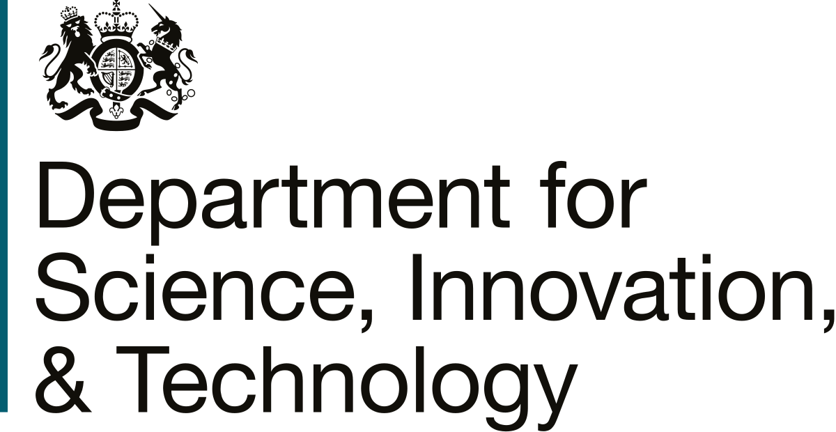 The logo of the U.S. Department of Science, Innovation, and Technology featuring a badge with a crown, shield, and lion on a dark background.