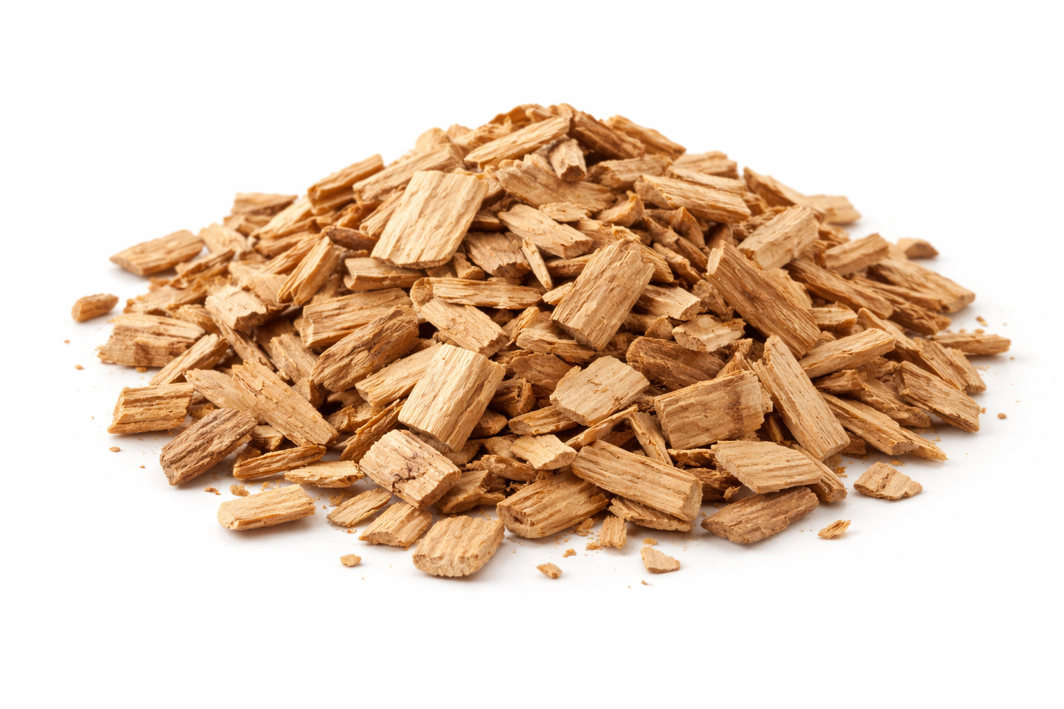 Pile of chipped residual waste wood