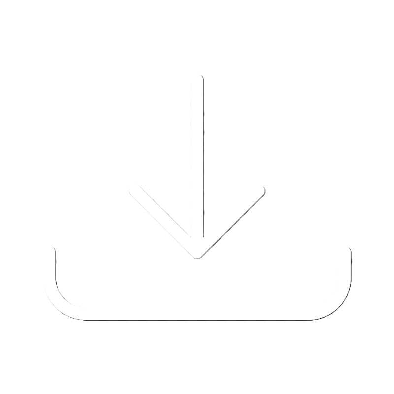 Download icon with an arrow pointing downward into a tray.