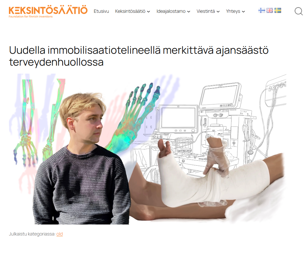 Merkittävä ajansäästö terveydenhuoltoon uudella raajojenhoidon telineellä