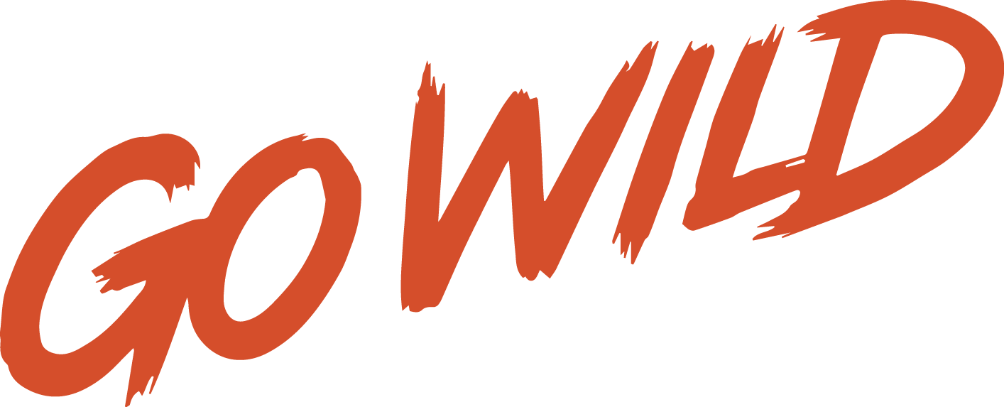 The image features the phrase "GO WILD" written in large, bold, orange letters with a rugged, adventurous style.