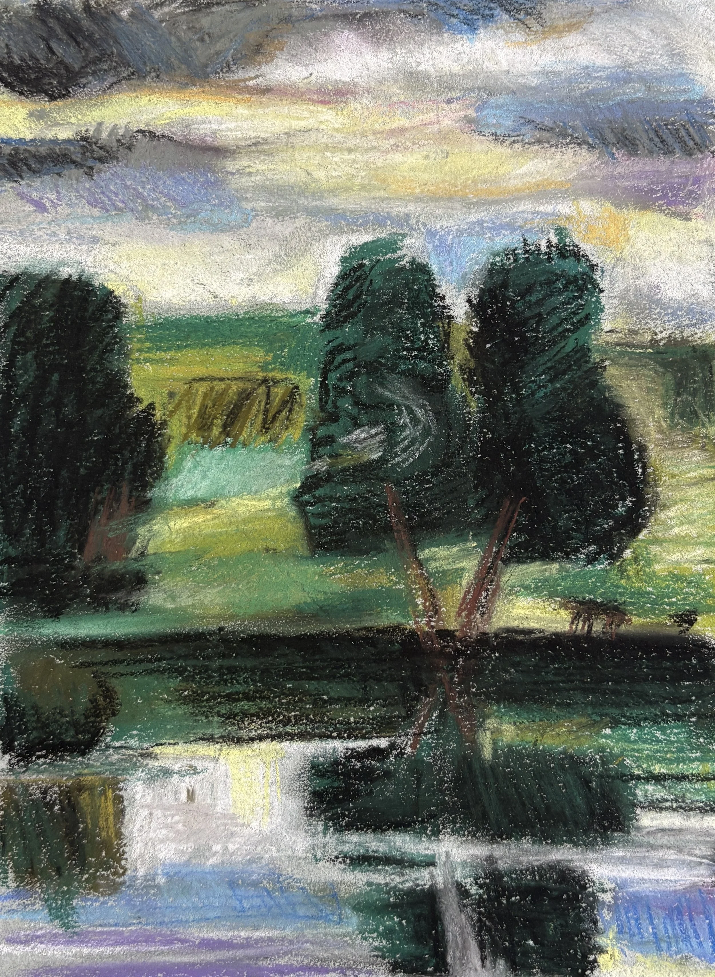 Landschap, pastel