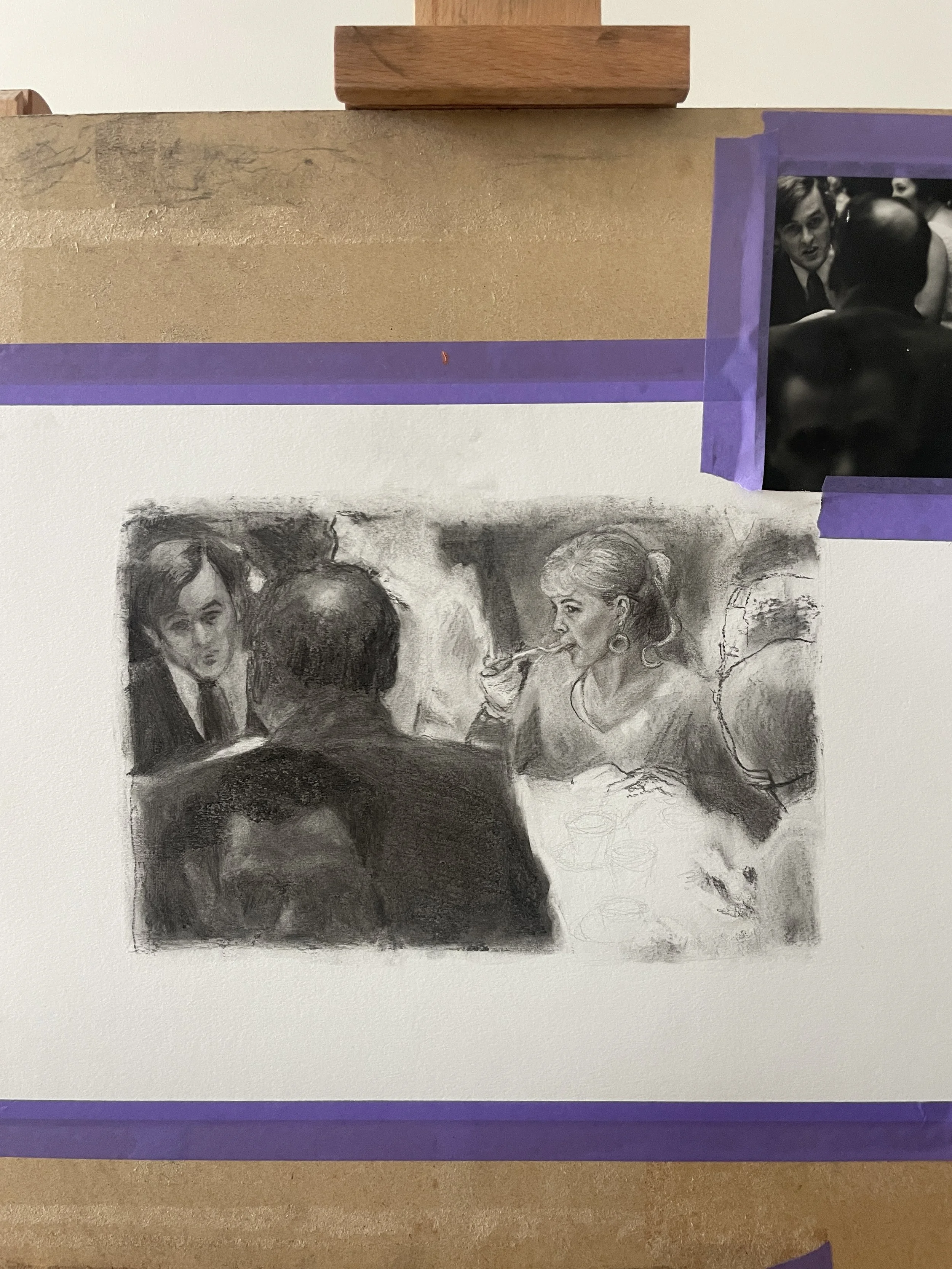 Mijn ouders, houtskool